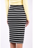Fusta Pieces Pcjuka Black Stripes White